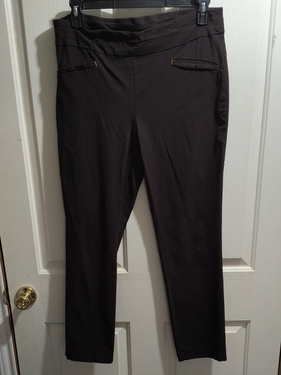 Briggs New York Pants - Briggs New York Chocolate Brown Straight Leg Ponte Pants